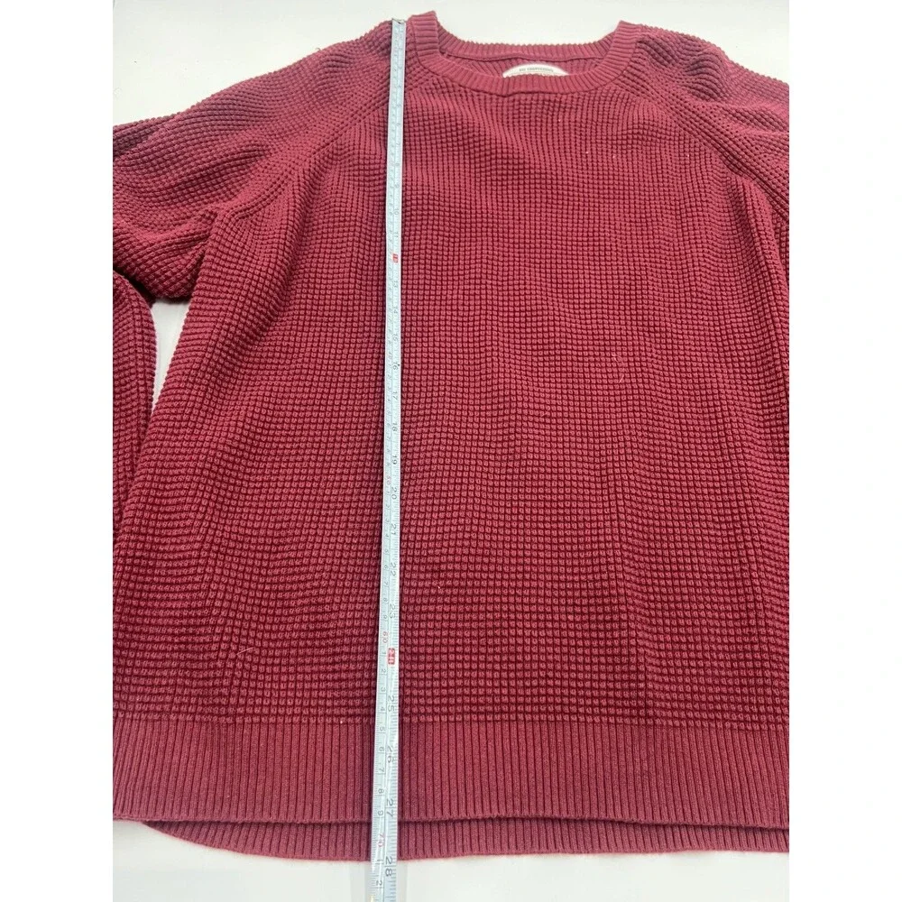 REI Co-op Men Red XL crewneck Sweater Wallace Lake Waffle Knit Thermal Pullover